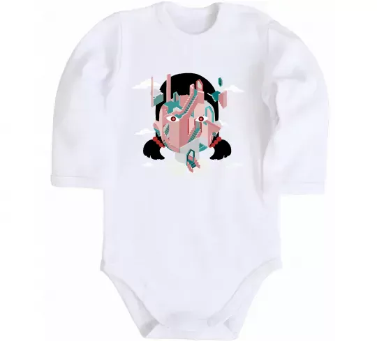 Детский боди Squid game сходи Белый фото