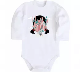 Детский боди Squid game сходи Белый фото