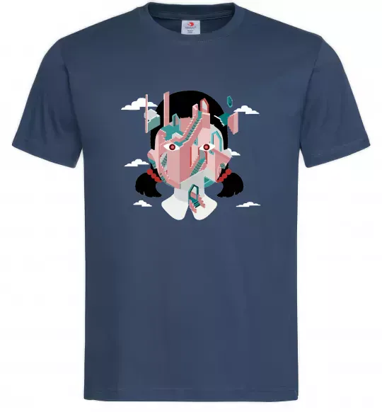 Чоловіча футболка Squid game сходи Темно-синій фото