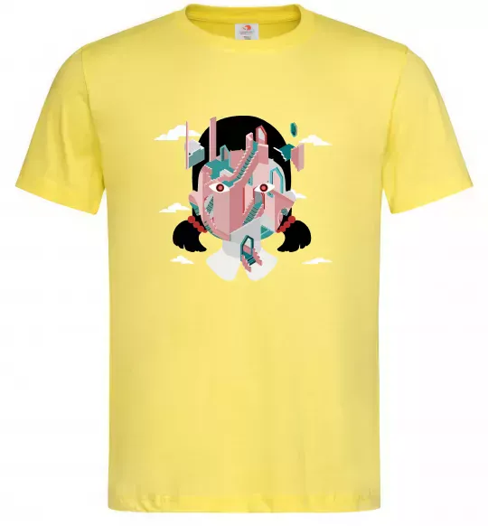 Чоловіча футболка Squid game сходи Лимонний фото