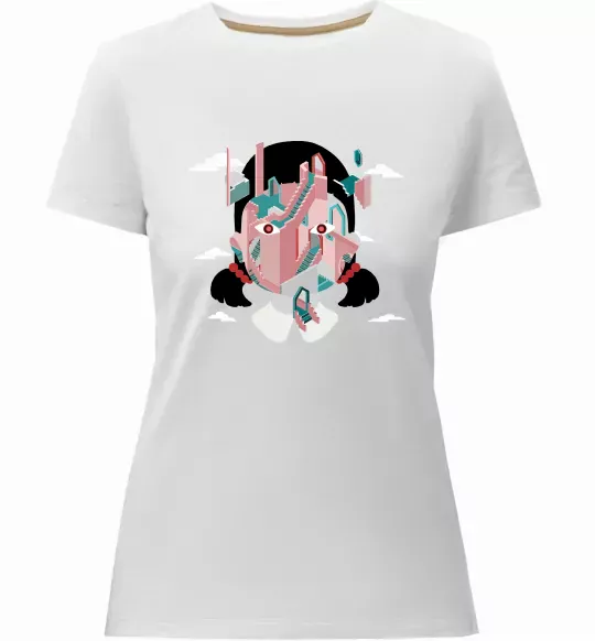 Женская премиум футболка Squid game сходи Белый фото