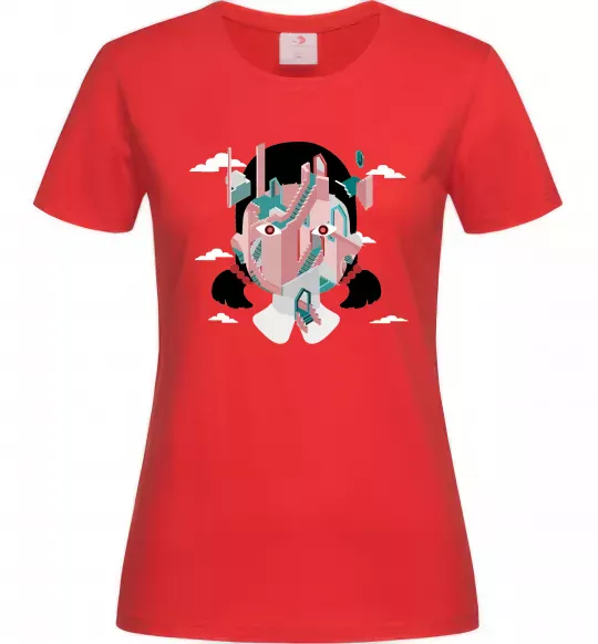 Жіноча футболка Squid game сходи Червоний фото