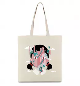 Еко-сумка Squid game сходи Бежевий фото