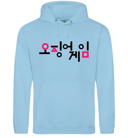 Чоловіча толстовка (худі) Squid game logo Блакитний фото