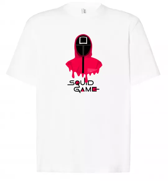 Футболка Оверсайз Squid game квадрат Білий фото