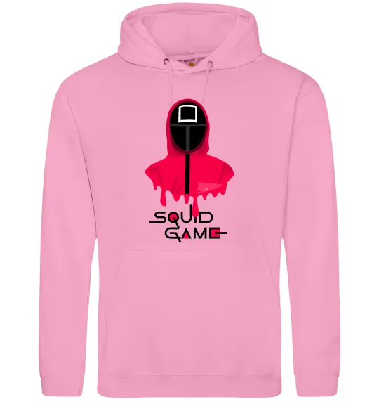 Мужская толстовка (худи) Squid game квадрат Розовый фото