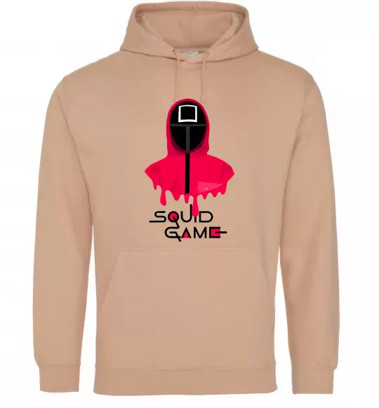 Мужская толстовка (худи) Squid game квадрат Песочный фото