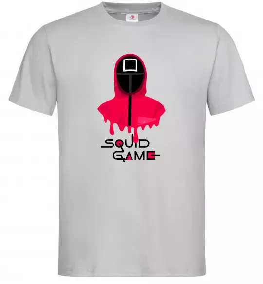 Мужская футболка Squid game квадрат Серый фото