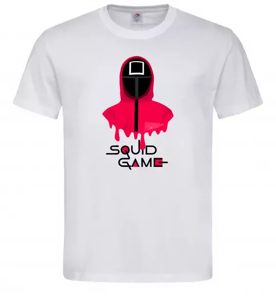 Мужская футболка Squid game квадрат Белый фото