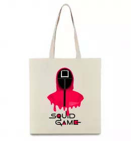 Еко-сумка Squid game квадрат Бежевий фото