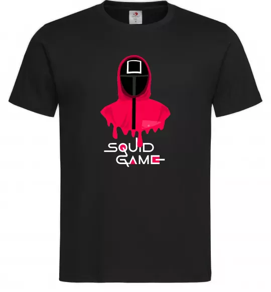 Мужская футболка Squid game квадрат Черный фото
