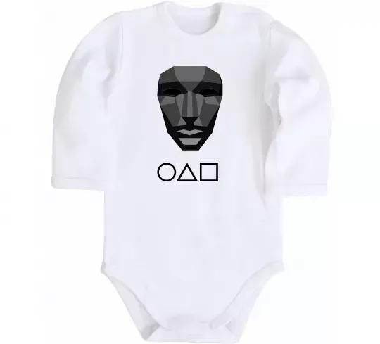 Детский боди Squid game ведучий Белый фото