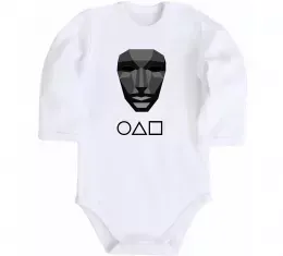 Детский боди Squid game ведучий Белый фото