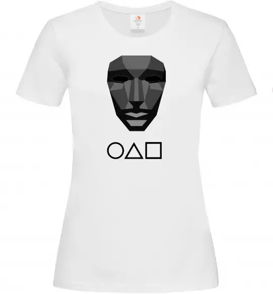 Женская футболка Squid game ведучий Белый фото