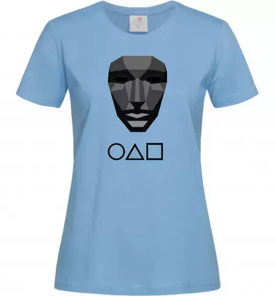 Женская футболка Squid game ведучий Голубой фото