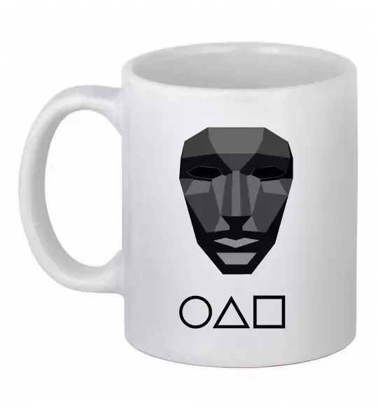 Чашка керамическая Squid game ведучий Белый фото