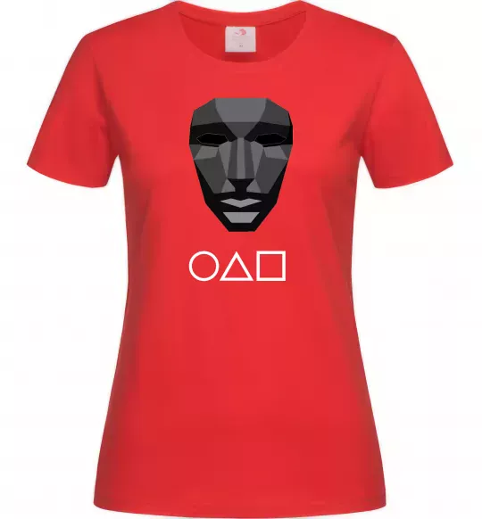 Женская футболка Squid game ведучий Красный фото