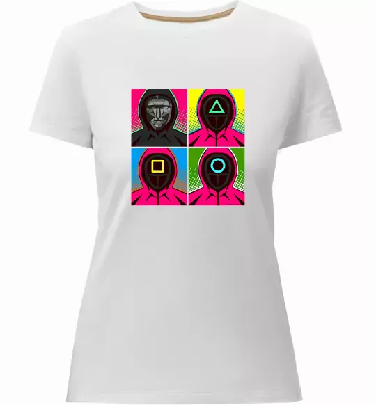 Жіноча преміум футболка Squid game арт Білий фото