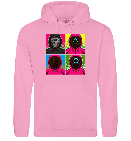 Мужская толстовка (худи) Squid game арт Розовый фото