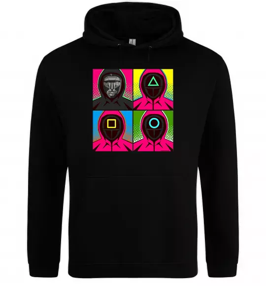 Мужская толстовка (худи) Squid game арт Черный фото