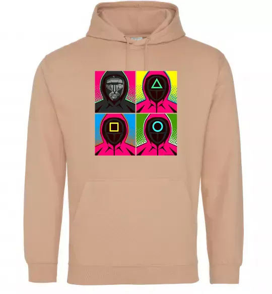 Мужская толстовка (худи) Squid game арт Песочный фото