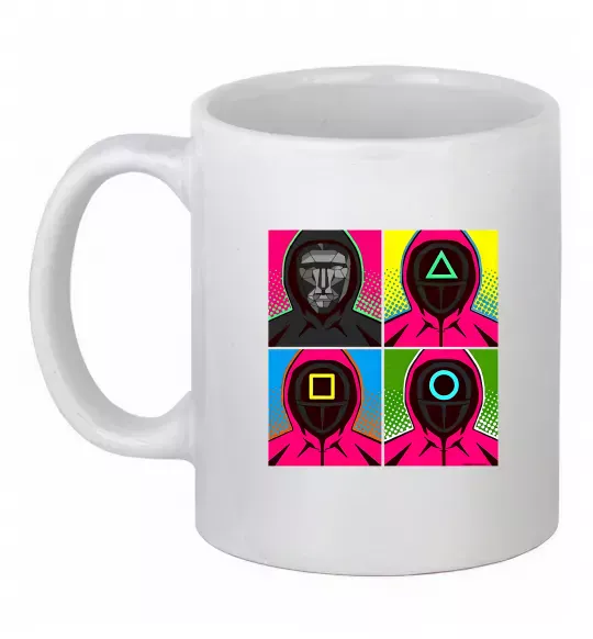 Чашка керамическая Squid game арт Белый фото