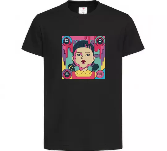 Детская футболка Squid game art Черный фото