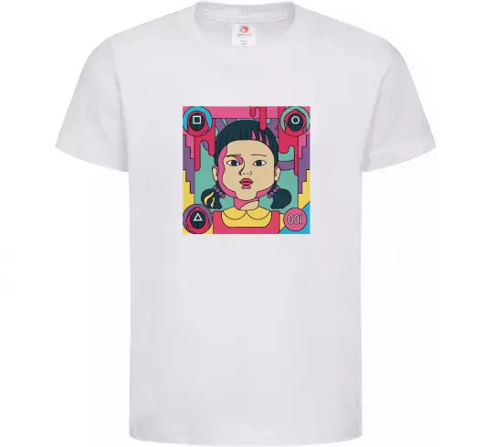 Детская футболка Squid game art Белый фото