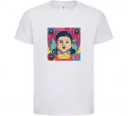 Детская футболка Squid game art Белый фото