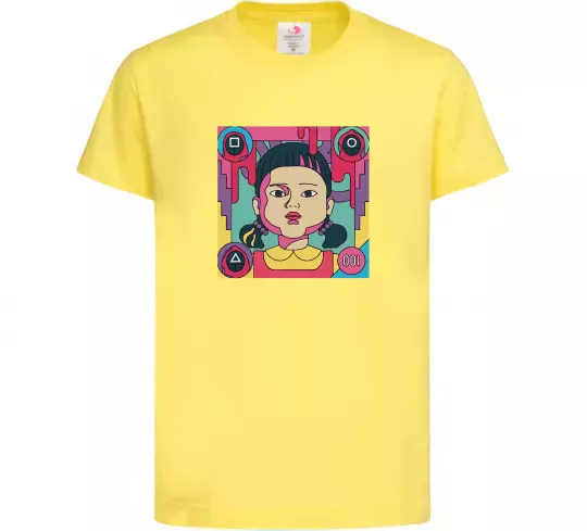 Детская футболка Squid game art Лимонный фото