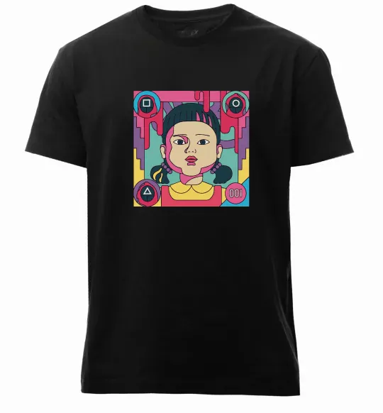 Мужская премиум футболка Squid game art Черный фото