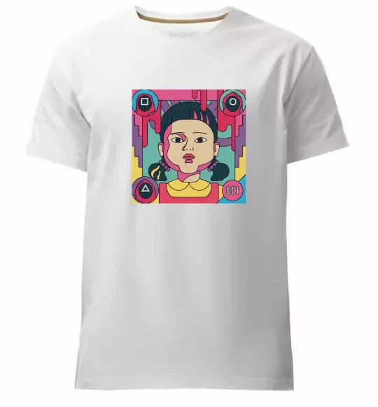 Мужская премиум футболка Squid game art Белый фото