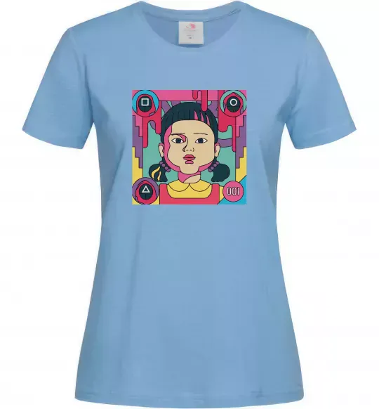 Жіноча футболка Squid game art Блакитний фото