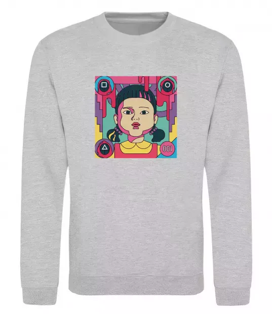 Свитшот Squid game art Серый меланж фото