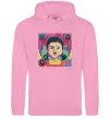 Мужская толстовка (худи) Squid game art Розовый фото