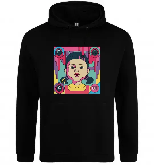 Мужская толстовка (худи) Squid game art Черный фото