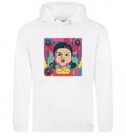 Женская толстовка (худи) Squid game art Белый фото