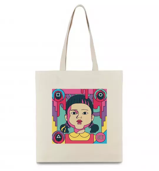 Эко-сумка Squid game art Бежевый фото