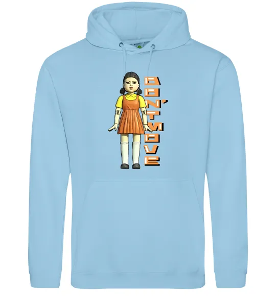 Мужская толстовка (худи) Squid game don`t move Голубой фото