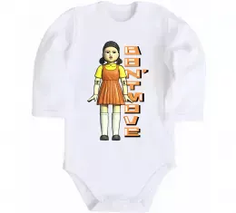 Детский боди Squid game don`t move Белый фото