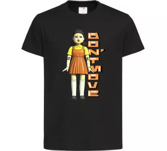 Детская футболка Squid game don`t move Черный фото