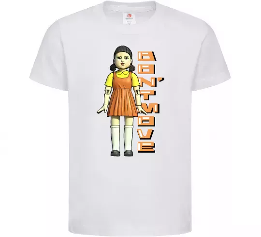 Детская футболка Squid game don`t move Белый фото