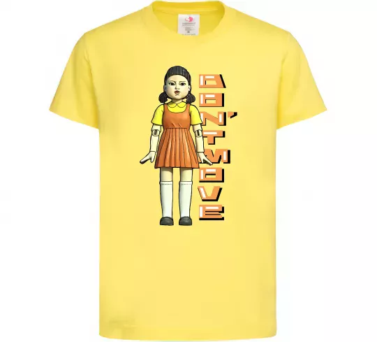 Детская футболка Squid game don`t move Лимонный фото