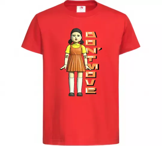 Детская футболка Squid game don`t move Красный фото