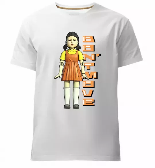 Мужская премиум футболка Squid game don`t move Белый фото