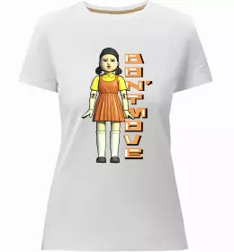 Женская премиум футболка Squid game трикутник Белый фото