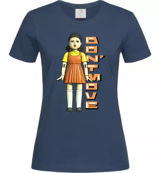 Женская футболка Squid game don`t move Темно-синий фото