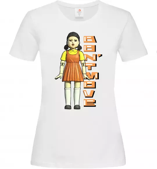 Женская футболка Squid game don`t move Белый фото