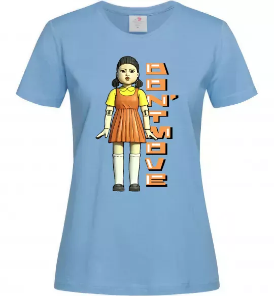 Женская футболка Squid game don`t move Голубой фото