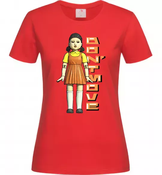 Женская футболка Squid game don`t move Красный фото